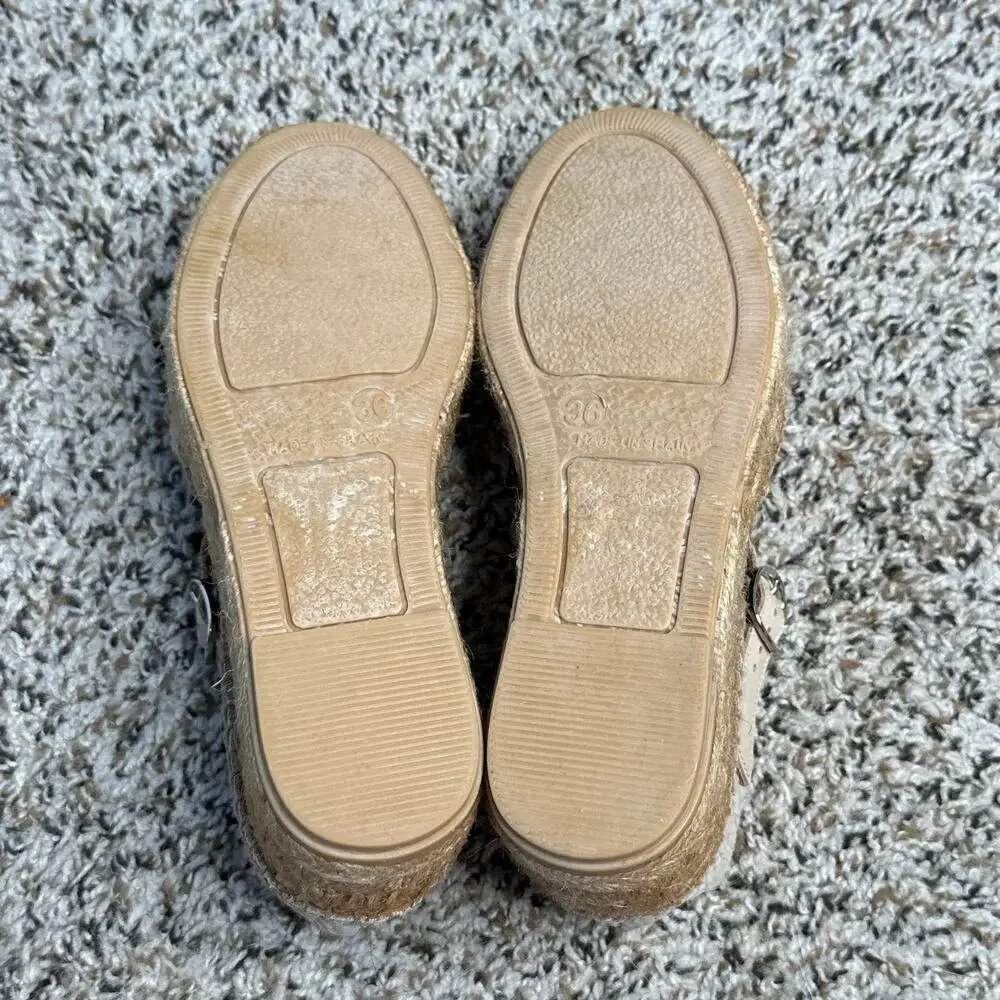 NAGUISA Silencio Platform Espadrille Sandals Anthropologie Ecru Size 36 US 6